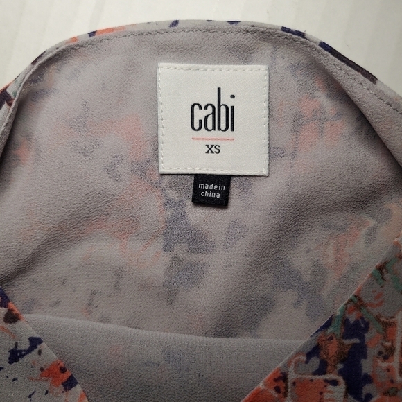 Cabi Fresco Dress Style 5049 Chiffon Water Color Print Double Chiffon Sz XS - Picture 8 of 12